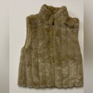 Faux Fur Vest in Tan
